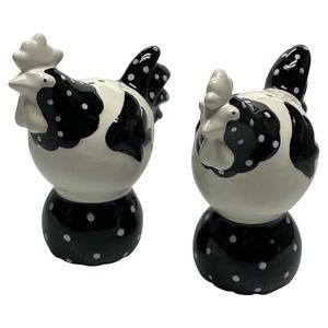 Pacific Enterprise Chicken Salt and Pepper Shaker Set Hand Painted Ceramic 4.5"